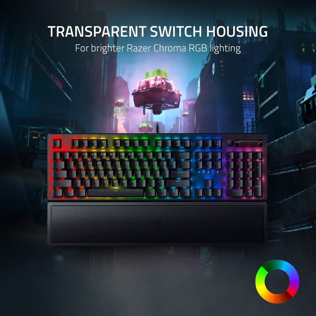 Razer | BlackWidow V3 Wired Mechanical Gaming Keyboard w/Chroma RGB (Green Switch) - Clicky | RZ03-03540200-R3U1