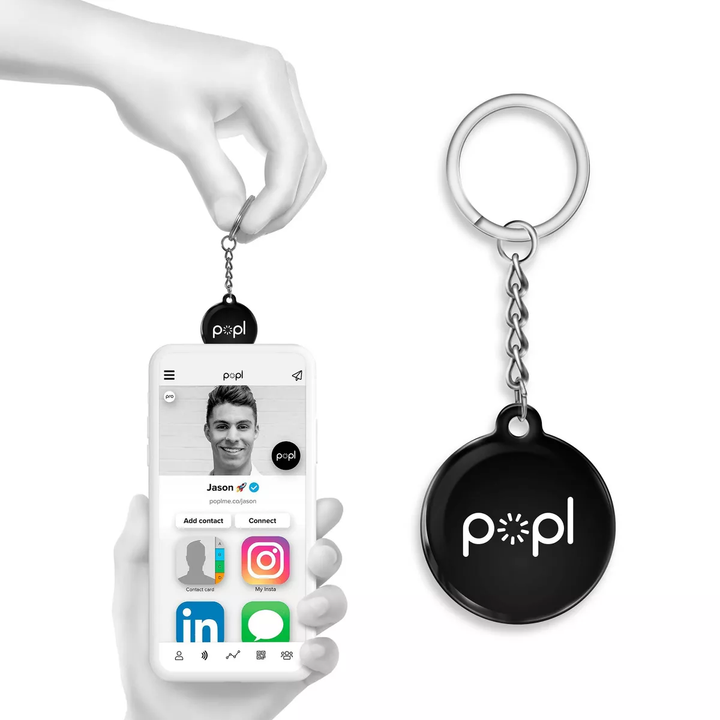 Popl | Digital Business Card - Keychain - Black | KEY-BLK