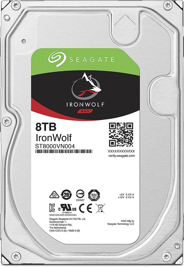 Seagate | IronWolf 8TB 3.5 SATA HDD 7200 256MB ST8000VN004