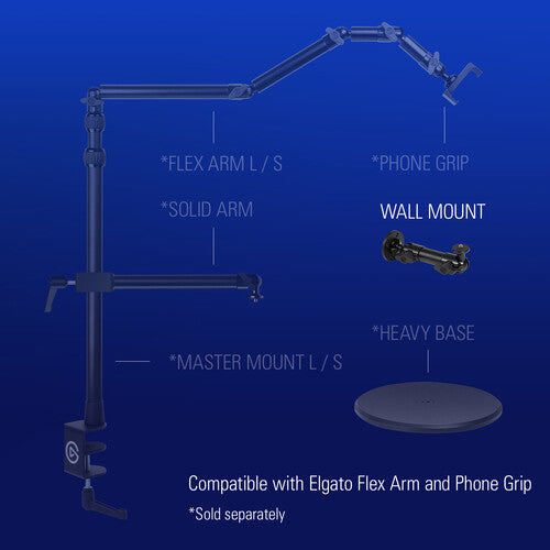 Elgato | Wall Mount - Articulating Arm 8cm/3.15" - Compatible Multi Mount System Accessories| 10AAO9901