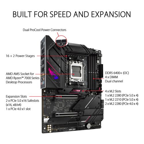 Asus | Motherboard WIFI B650 AM5 Max 128GB DDR5 ATX Retail | ROG STRIX B650E-E GA WIFI