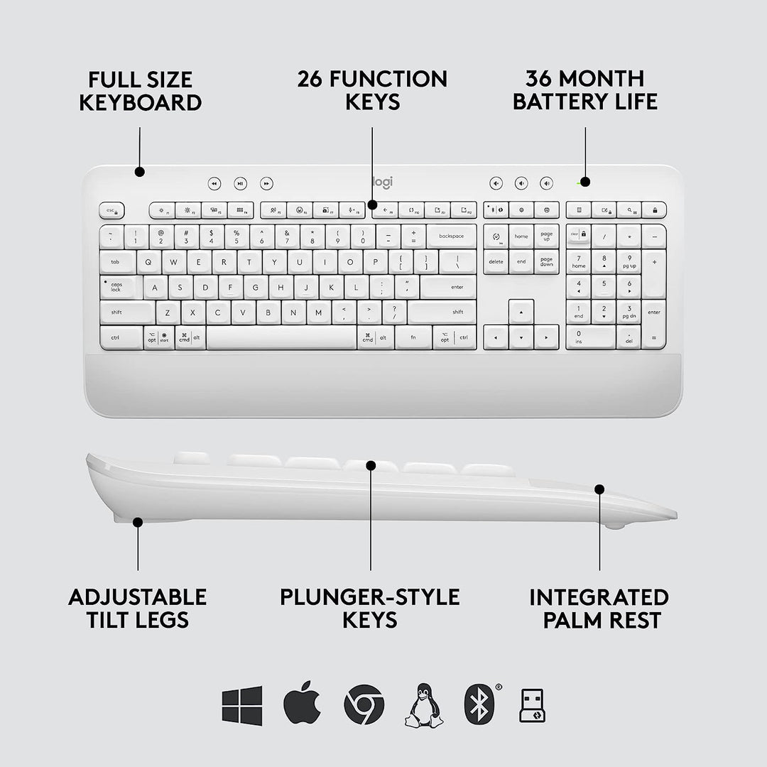 Logitech | Signature MK650 Keyboard and Mouse Combo White | 920−011018