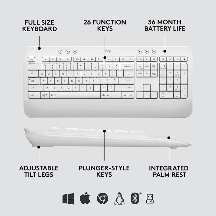 Logitech | Signature MK650 Keyboard and Mouse Combo White | 920−011018