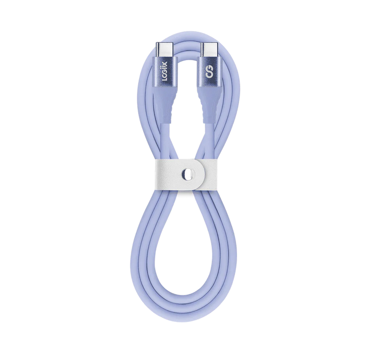 LOGiiX | Vibrance Silicone Cable USB-C to USB-C 1M / 3FT/ 100W - Lavender | LGX-13594