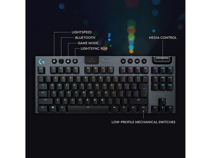Logitech | G915 TKL LIGHTSPEED Wireless Backlit Mechanical Tactile Gaming Keyboard - Carbon | 920-009495