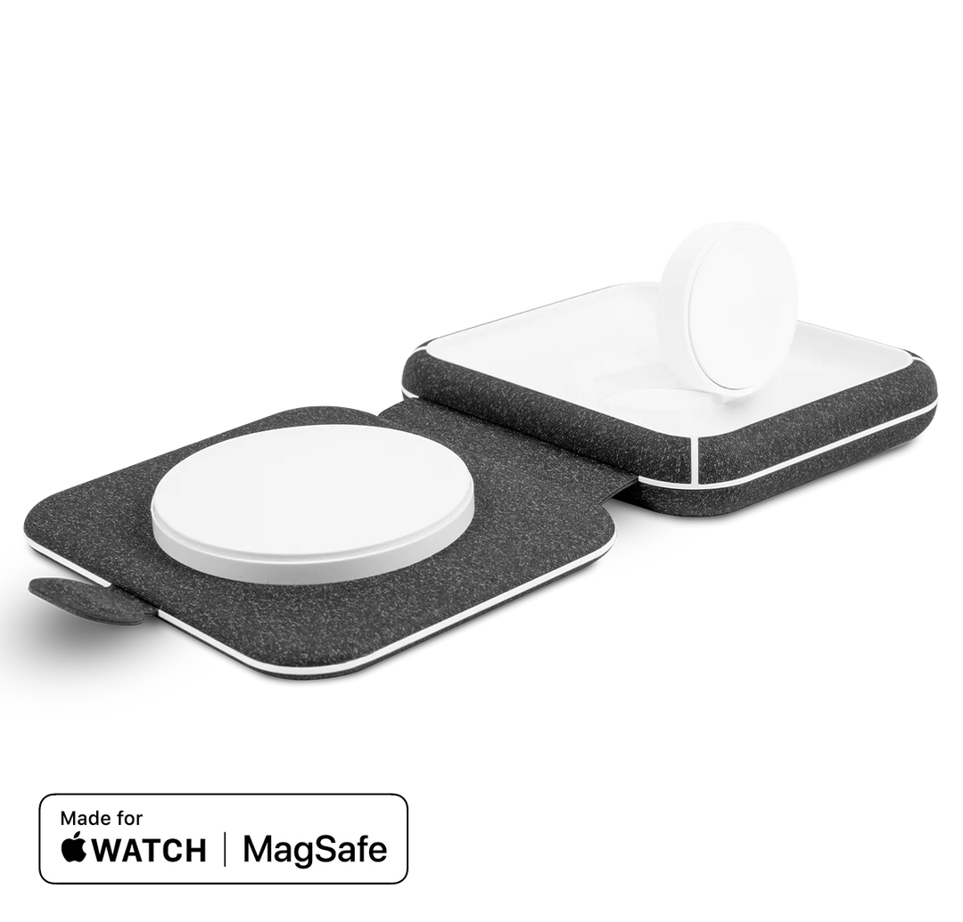 LOGiiX | Wireless Travel Pad Duo 15W 15Ft - Charcoal Black | LGX-13559