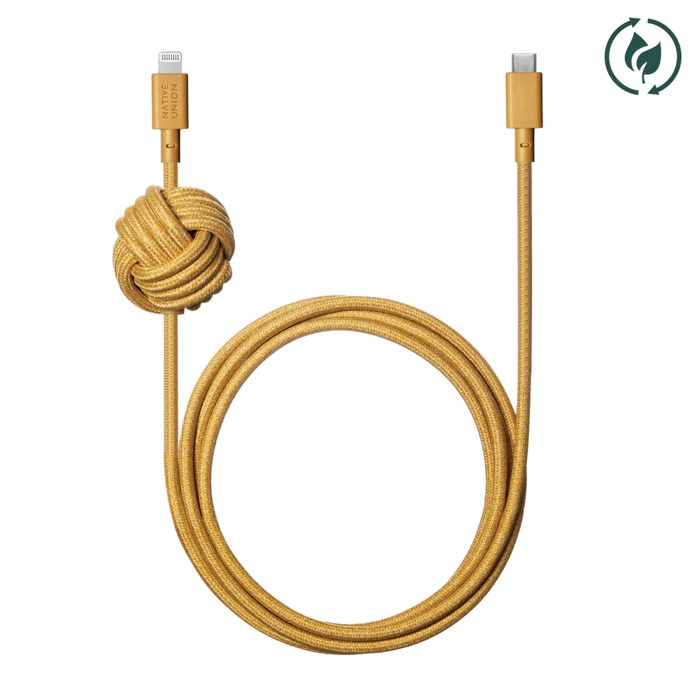 Native Union | USB-C to Lightning - Night Cable 3M 10FT- Kraft | NCABLE-CL-KFT-NP