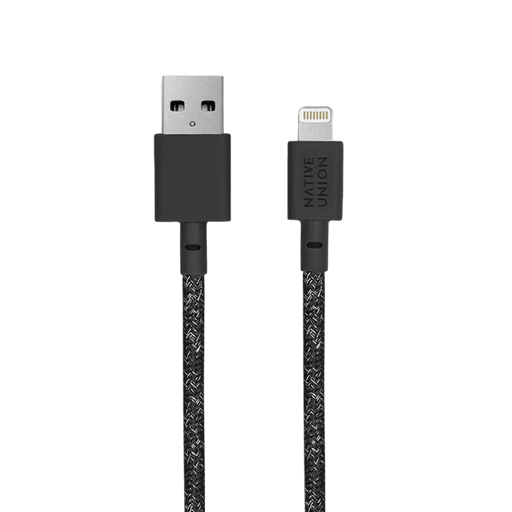 Native Union | USB-A to Lightning - Belt Cable 1.2M/ 4FT - Cosmos Black | BELT-L-CS-BLK-2-NP