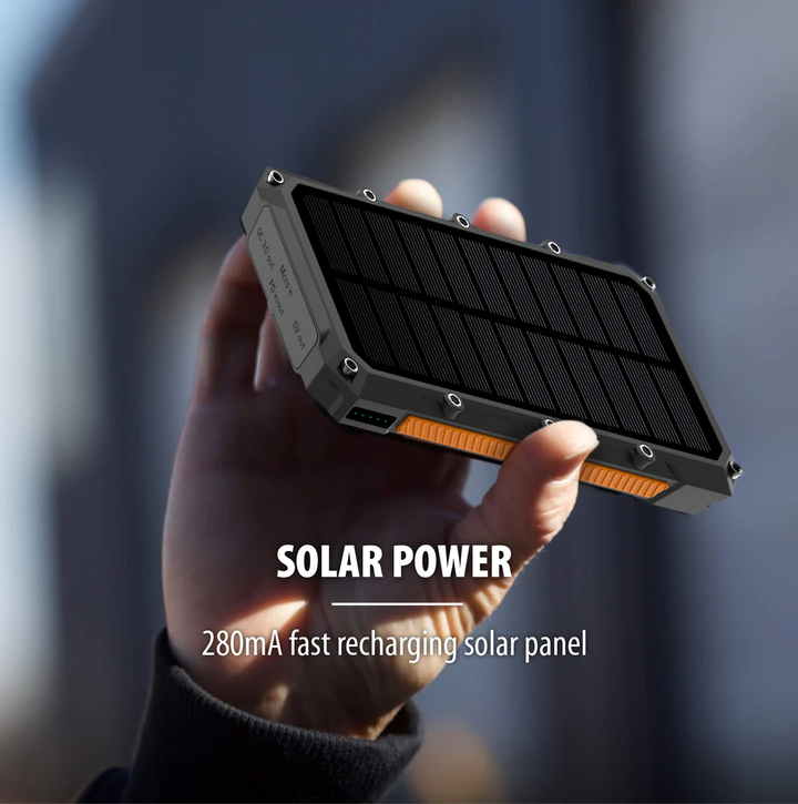ToughTested | 10,000mAh LED10 Pocket Solar PowerBank | TTPBWLED10