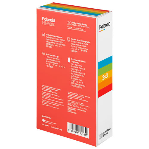 Polaroid | Hi-Print 2x3 Zink Paper Film Cartridge - 20 Pack | PRD006089