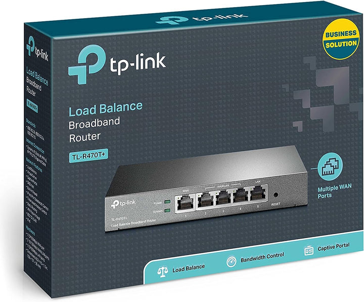 TP-Link | Wired Load Balance Broadband Router W/3 Changeable WAN/LAN ports | TL-R470T+
