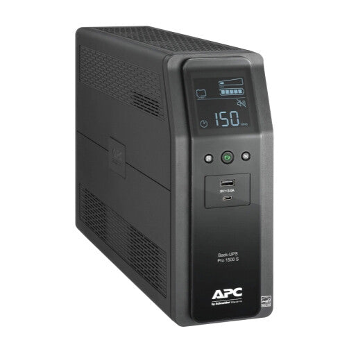 APC | Schneider UPS Back Up Pro 1500VA Sinewave 10 Outlet 2 USB Charging Ports AVR LCD | BR1500MS2