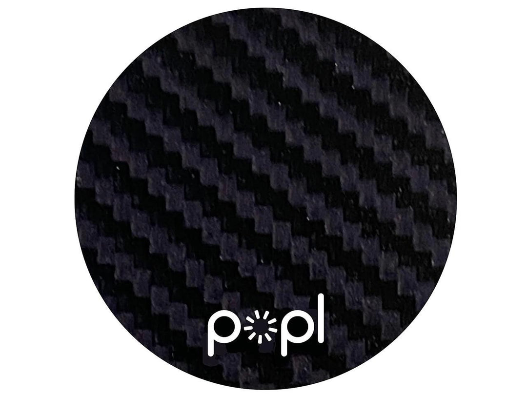 Popl | Digital Business Card - Phone Tag - Flat Circle - Carbon Fiber | FLT-CAR