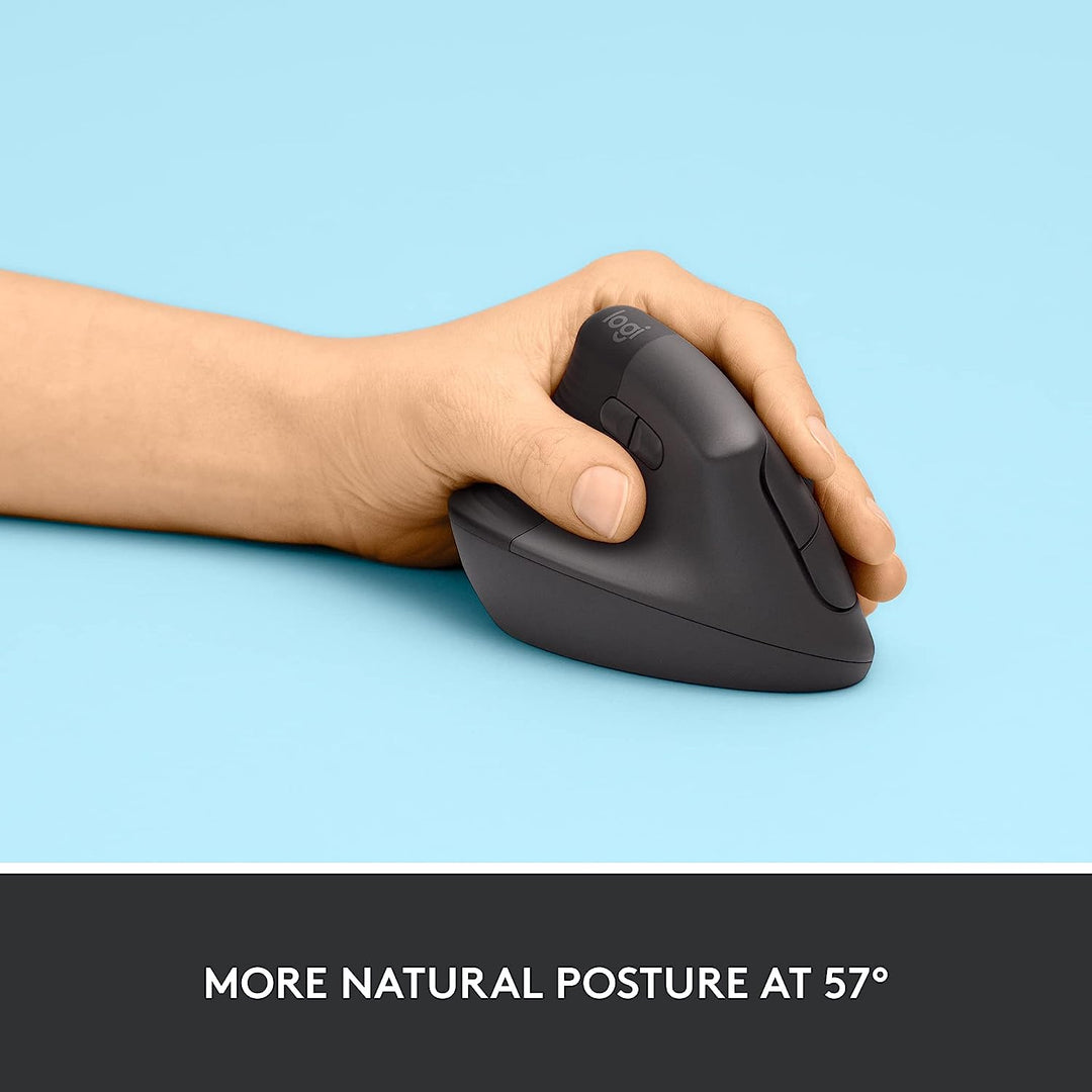 Logitech | Lift Vertical Ergonomic Mouse - Left Handed - Graphite | 910-006467