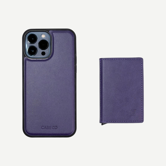 Caseco | MagSafe Wallet + MagSafe Case iPhone 13 Pro Max - Leather Purple | C1480-11