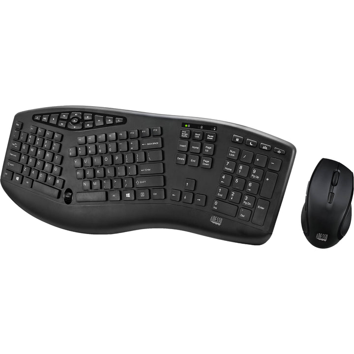 Adesso | Slim Wireless Ergonomic Keyboard and Mouse Combo | WKB-1600CB