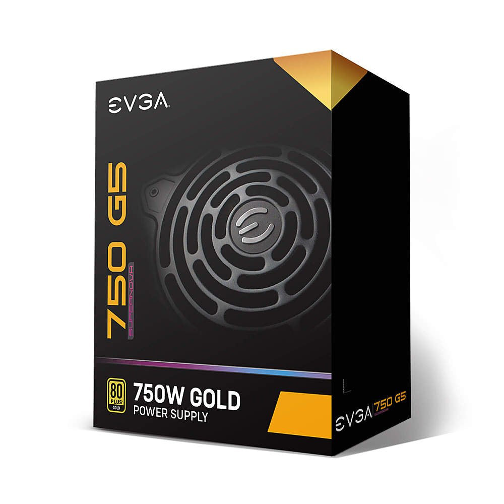 EVGA | Power Supply 750W 750 G5 80+GOLD Fully Modular FDB Fan | 220-G5-0750-X1