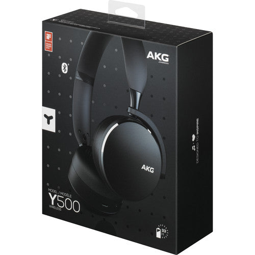 AKG Y500 | Headphones with Mic On-Ear Bluetooth Wireless - Black