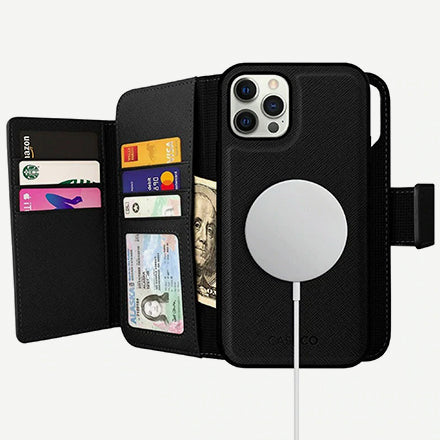 Caseco | iPhone 13 Pro Max - MagSafe Wallet + MagSafe Case - Leather Black | C1480-01