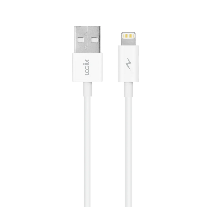 LOGiiX | Sync & Charge Shortie Cable USB-A to Lightning - 30cm 1FT - White | LGX-10952