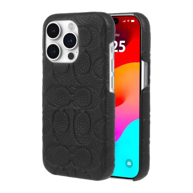 Coach | Leather Slim Wrap Signature C Case iPhone 15 Pro - Black Emboss | 15-12448