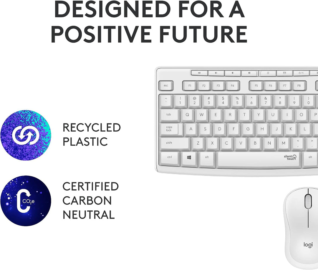 Logitech | MK295 Silent Wireless Optical Keyboard & Mouse Combo - Off-White | 920-009783