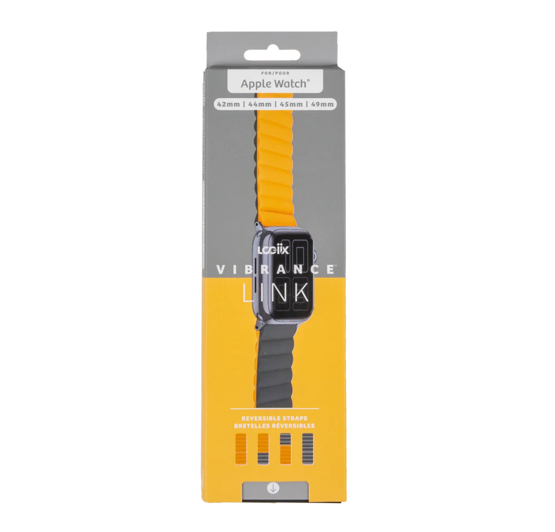LOGiiX | Vibrance Link Apple Watch Band 42/44/45mm - Mustard Yellow/Grey | LGX-13509