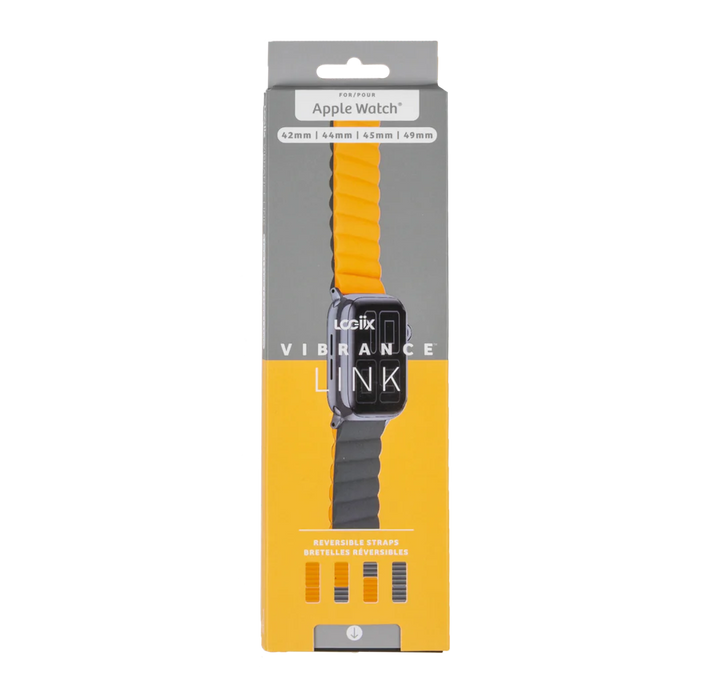 LOGiiX | Vibrance Link Apple Watch Band 42/44/45mm - Mustard Yellow/Grey | LGX-13509