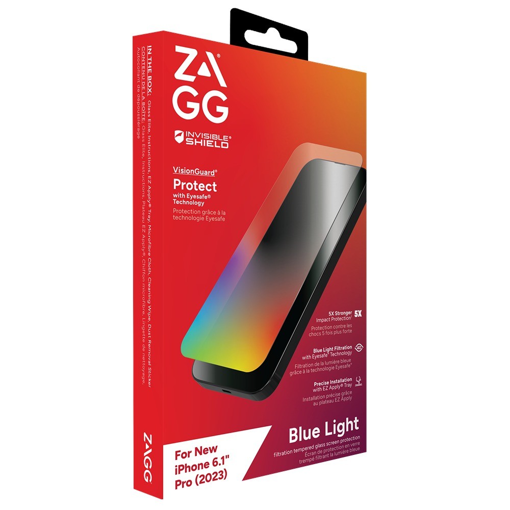 ZAGG | InvisibleShield Glass Elite VisionGuard for iPhone 15 Pro - Clear | IS-200111867