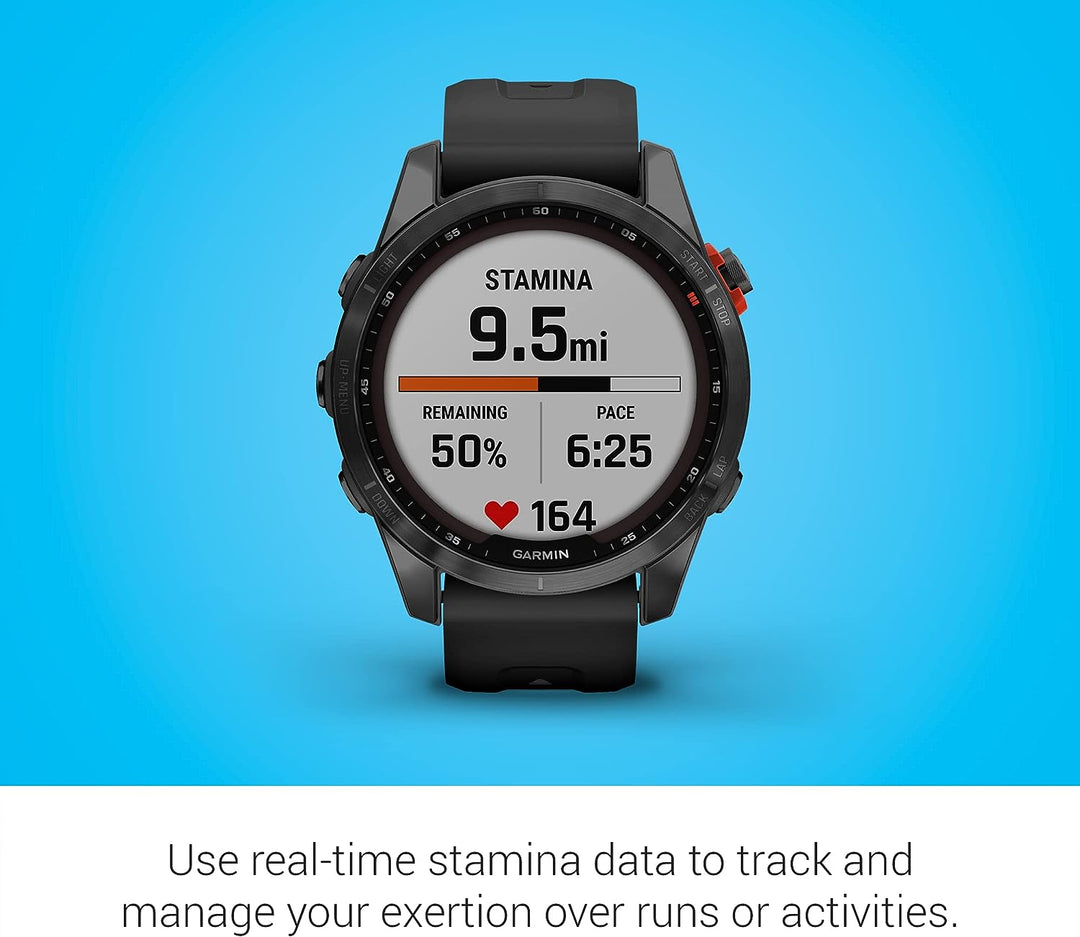 Garmin | Fenix 7S Multisport GPS Watch Slate Gray with Black Band (Small) - Solar Edition | 010-02539-12