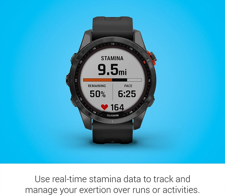 Garmin | Fenix 7S Multisport GPS Watch Slate Gray with Black Band (Small) - Solar Edition | 010-02539-12