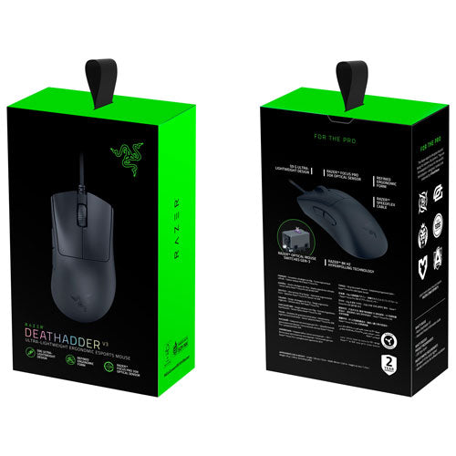 Razer | DeathAdder V3 30000 DPI Wired Optical Gaming Mouse - Black | RZ01-04640100-R3U1