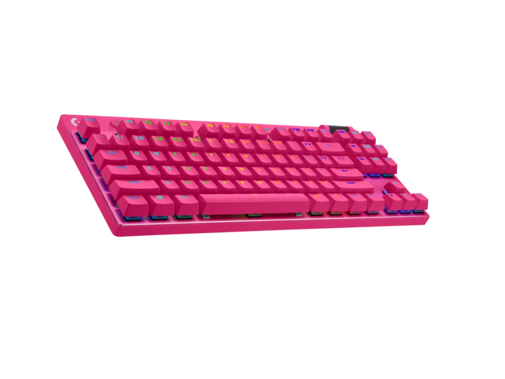 Logitech | Pro X TKL Lightspeed Wireless Mechanical Tactile Gaming Keyboard w/Lightsync RGB- Magenta | 920-012154