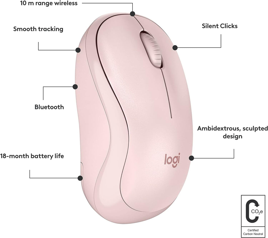 Logitech | M240 Silent Wireless Bluetooth Mouse - Rose | 910-007117