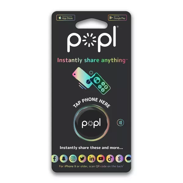 Popl | Digital Business Card - Phone Tag - Popl Dot - Black | POP-BLK