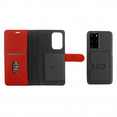 /// Uunique London | Nutrisiti 2-in-1 Eco Leather Folio & Detachable Case Samsung Galaxy S20+ - Black/Red | 15-06654