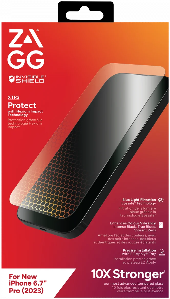 ZAGG | InvisibleShield XTR3 Glass for iPhone 15 Pro Max - Clear | IS-200111803