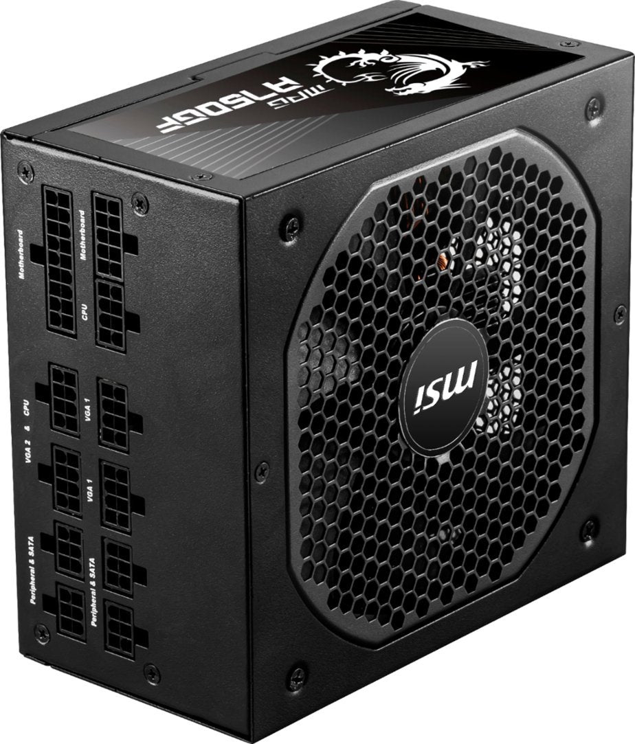 MSI | Power Supply MPG A750GF 750W 80+ Gold Intel ATX 12V Fully-Modular Black | A750GF