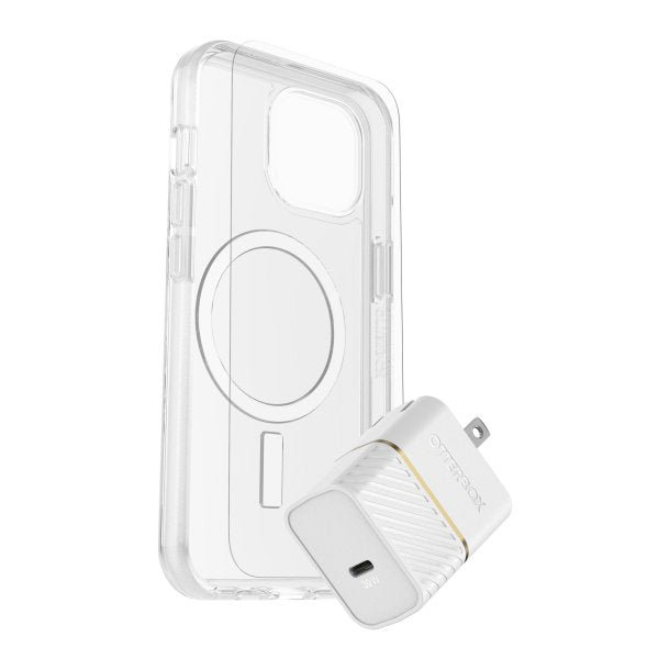 Otterbox | Symmetry w/ Magsafe - Protection + Power Kit Bundle for iPhone 17e / 16e /  15 /14 / 13 - Clear | 15-11423