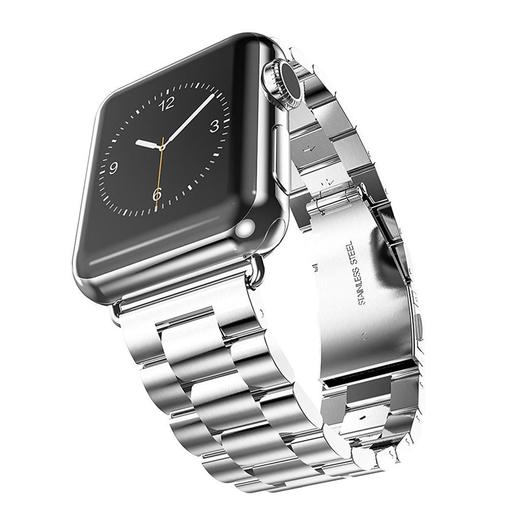 StrapsCo | Apple Watch 42/44mm - Solid Stainless Steel - Silver - Small | A.M3.SS.44