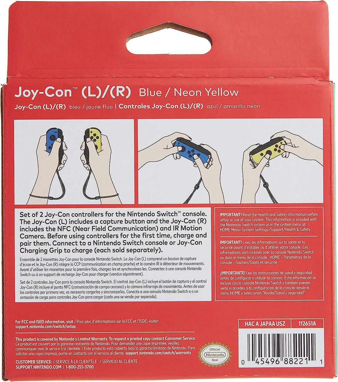 Nintendo | Switch Left and Right Joy-Con Controllers - Blue/Neon Yellow | HACAJAPAA