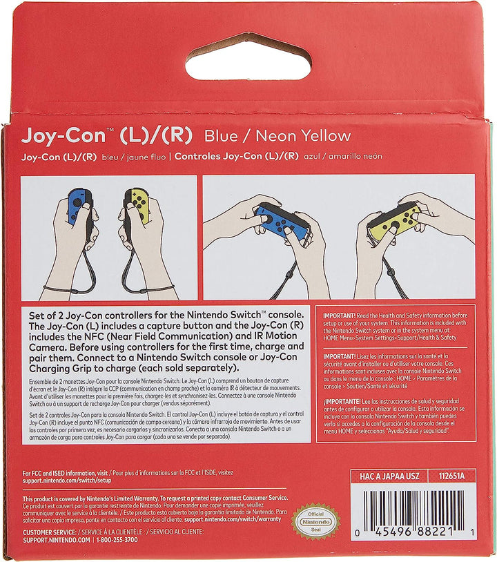 Nintendo | Switch Left and Right Joy-Con Controllers - Blue/Neon Yellow | HACAJAPAA