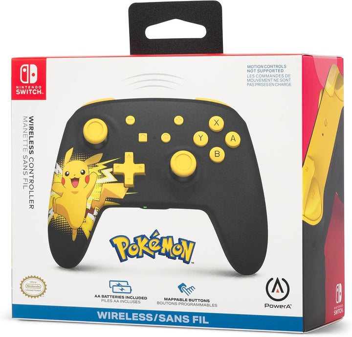 PowerA | Wireless Controller for Nintendo Switch - Ecstatic Pikachu Black | NSGP0016-01