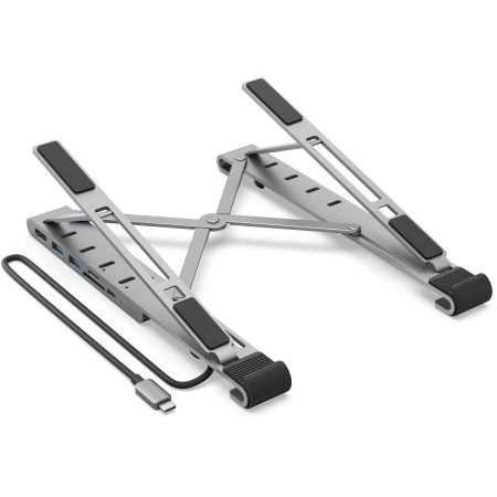 Hyper | Universal USB-C Hub HyperDrive & Laptop Stand 7-In-1 Space Grey | HD71HS