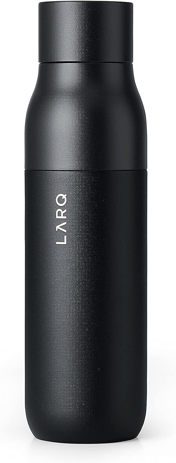 Larq | Twist Top 500ml (17 oz.) Insulated Stainless Steel Water Bottle - Obsidian Black | BNDOB050A