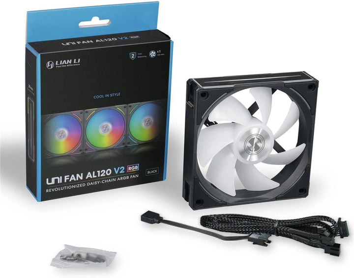 Lian-Li | UNI Fan AL120 V2 RGB 120MM Single Pack w/o Controller - Black | UF-AL120V2-1B