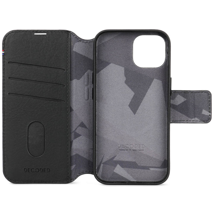 Decoded | Leather Detachable Wallet for iPhone 15 Pro - Black | DC-D24IPO15PDW5BK