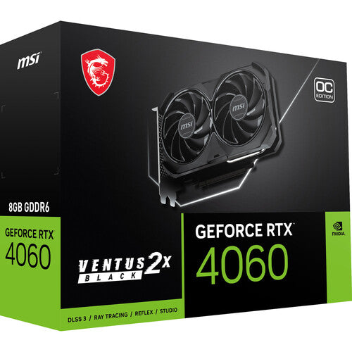 MSI | Video Card GeForce RTX 4060 VENTUS 2X BLACK 8G OC 6c | G4060V2XB8C