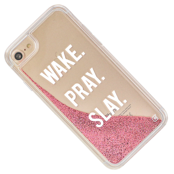 //// Caseco | iPhone 8/7/6+ - Liquid Glitter Case - ''WAKE. PRAY. SLAY.'' | WXLG-iP7P-WPS