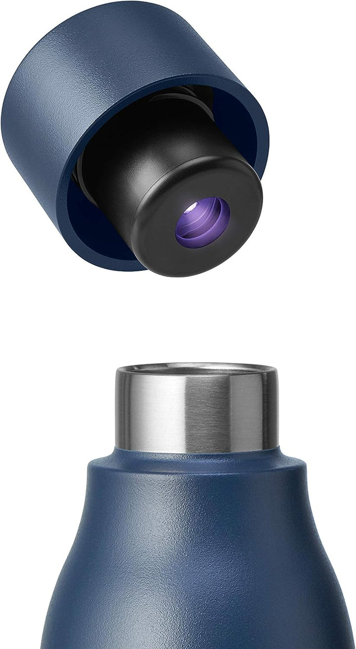 Larq | PureVis 500ml (17 oz.) Insulated Stainless Steel Water Bottle with Self-Cleaning Mode - Monaco Blue | BDMB050A